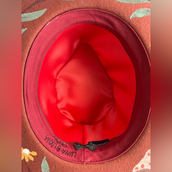 Luna Bloom Mushrooms Leafs Flowers Hand Painted Hat EUC - Picture 10 of 11